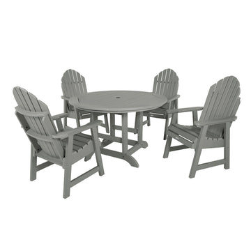Hamilton 5pc 48in Round Dining Set - Dining Height Dining Highwood USA Coastal Teak