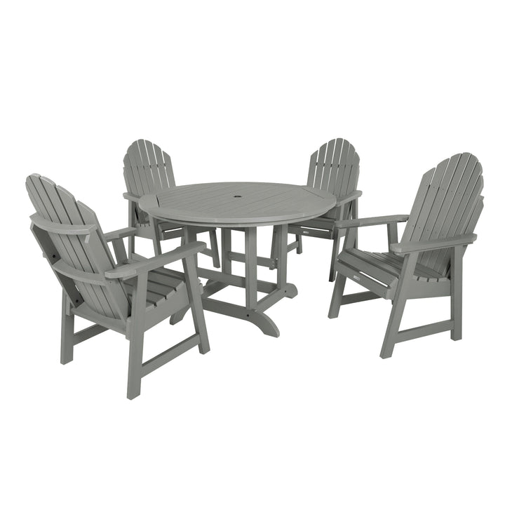 Hamilton 5pc 48in Round Dining Set - Dining Height Dining Highwood USA Coastal Teak