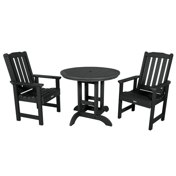 Lehigh 3pc 36in Round Dining Set - Dining Height Dining Highwood USA Black