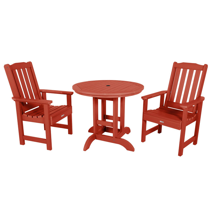 Lehigh 3pc 36in Round Dining Set - Dining Height Dining Highwood USA Rustic Red