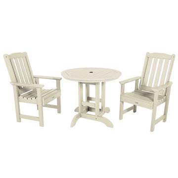 Lehigh 3pc 36in Round Dining Set - Dining Height Dining Highwood USA Whitewash