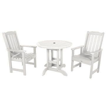 Lehigh 3pc 36in Round Dining Set - Dining Height Dining Highwood USA White