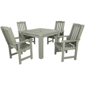 Lehigh 5pc Square Dining Set 42in x 42in - Dining Height Dining Highwood USA Eucalyptus