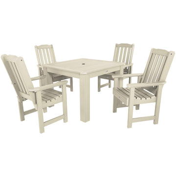 Lehigh 5pc Square Dining Set 42in x 42in - Dining Height Dining Highwood USA Whitewash