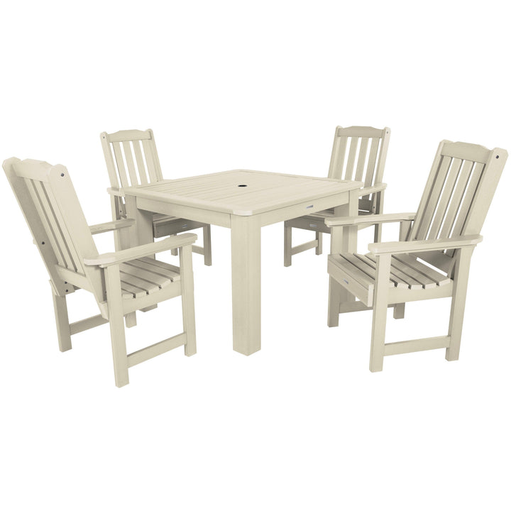 Lehigh 5pc Square Dining Set 42in x 42in - Dining Height Dining Highwood USA Whitewash