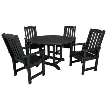 Lehigh 5pc 48in Round Dining Set - Dining Height Dining Highwood USA Black