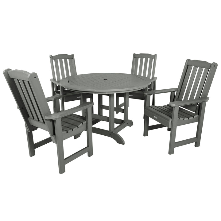 Lehigh 5pc 48in Round Dining Set - Dining Height Dining Highwood USA Coastal Teak