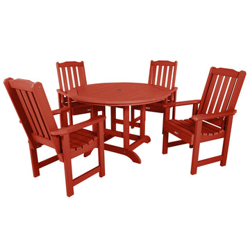 Lehigh 5pc 48in Round Dining Set - Dining Height Dining Highwood USA Rustic Red