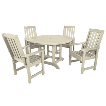 Lehigh 5pc 48in Round Dining Set - Dining Height Dining Highwood USA Whitewash