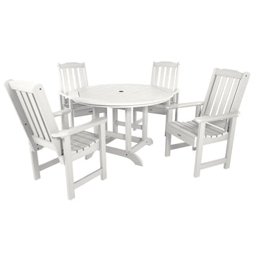 Lehigh 5pc 48in Round Dining Set - Dining Height Dining Highwood USA White