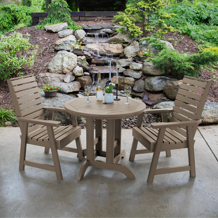 Weatherly 3pc 36in Round Dining Set - Dining Height Dining Highwood USA