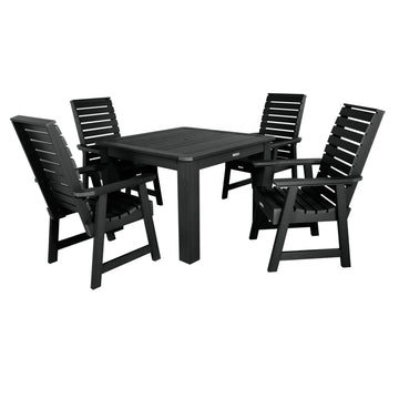 Weatherly 5pc Square Dining Set 42in x 42in - Dining Height Dining Highwood USA Black