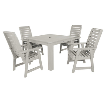 Weatherly 5pc Square Dining Set 42in x 42in - Dining Height Dining Highwood USA Harbor Gray