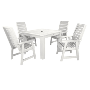 Weatherly 5pc Square Dining Set 42in x 42in - Dining Height Dining Highwood USA White