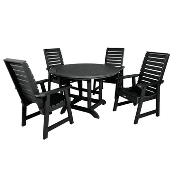 Weatherly 5pc 48in Round Dining Set - Dining Height Dining Highwood USA Black