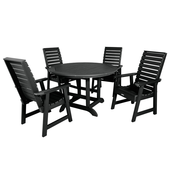 Weatherly 5pc 48in Round Dining Set - Dining Height Dining Highwood USA Black