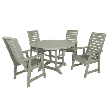 Weatherly 5pc 48in Round Dining Set - Dining Height Dining Highwood USA Eucalyptus