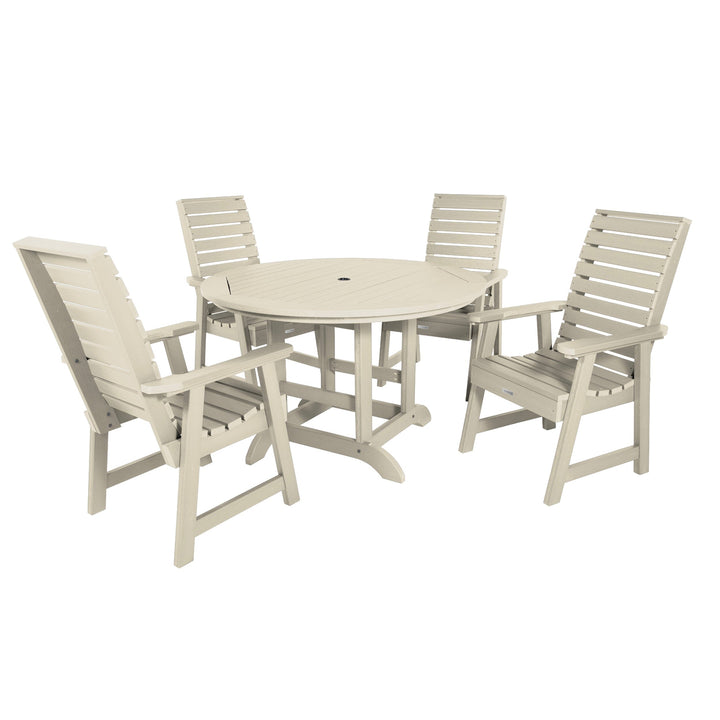 Weatherly 5pc 48in Round Dining Set - Dining Height Dining Highwood USA Whitewash