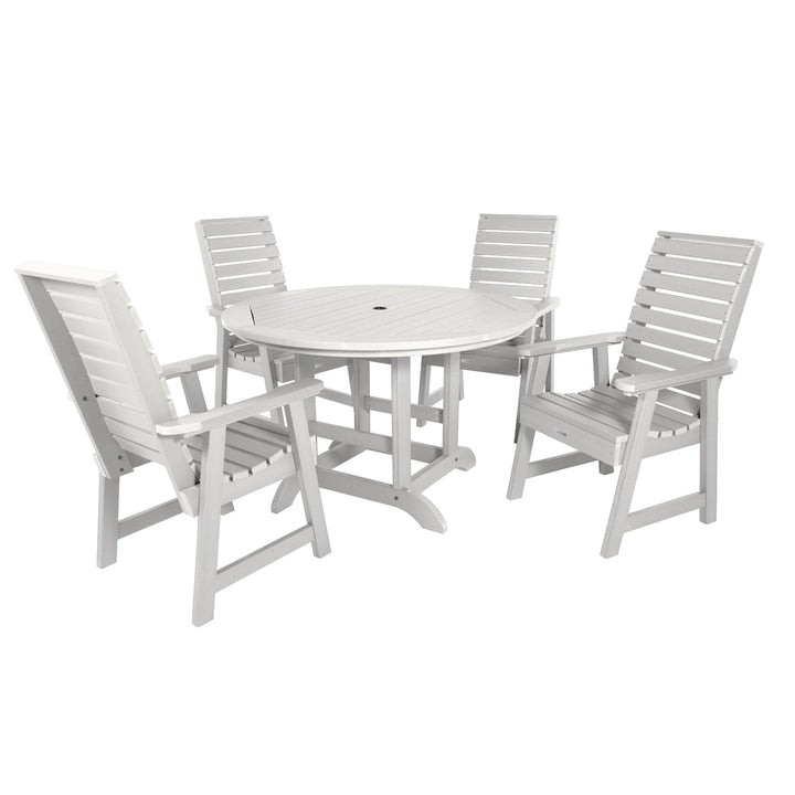 Weatherly 5pc 48in Round Dining Set - Dining Height Dining Highwood USA White