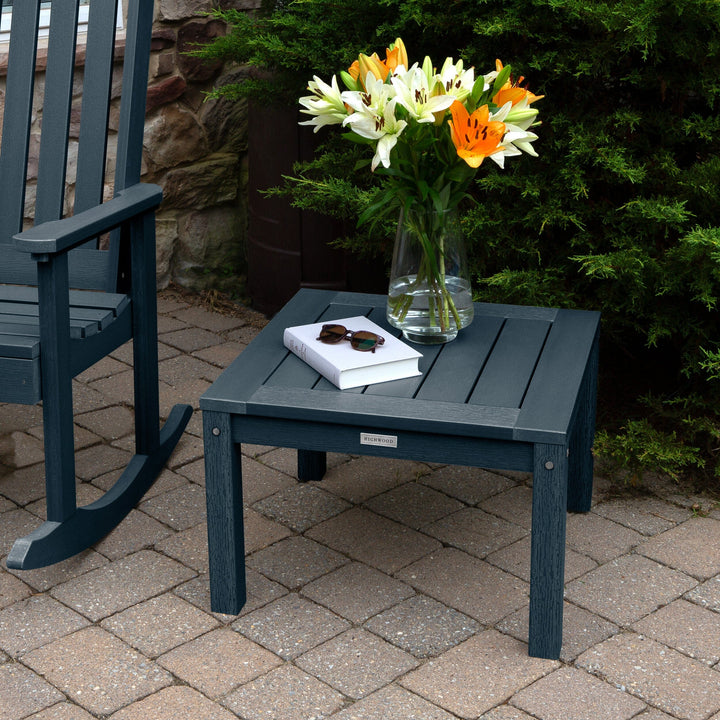 2 Lehigh Rocking Chairs with Adirondack Side Table Kitted Sets Highwood USA