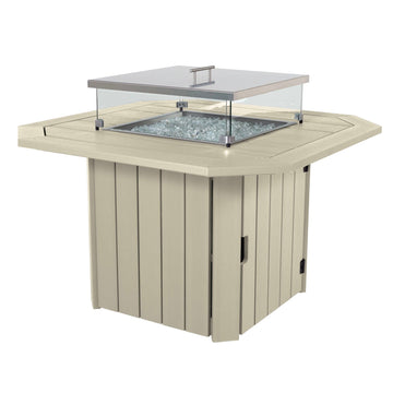 Oasis Fire Table in Whitewash