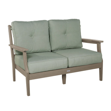 Lehigh Deep Seating Loveseat Deep Seating Highwood USA Canvas Seasalt Woodland Brown