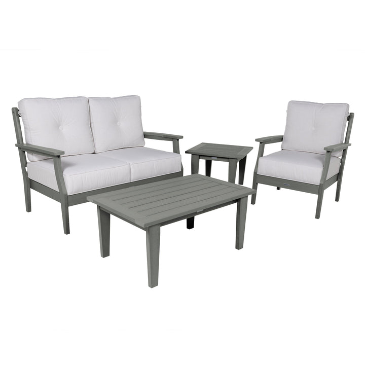 Lehigh Deep Seating 4 Piece Loveseat and Chair Set Deep Seating Highwood USA Bliss Linen Coastal Teak