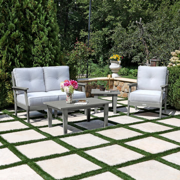 Lehigh Deep Seating 4 Piece Loveseat and Chair Set Deep Seating Highwood USA