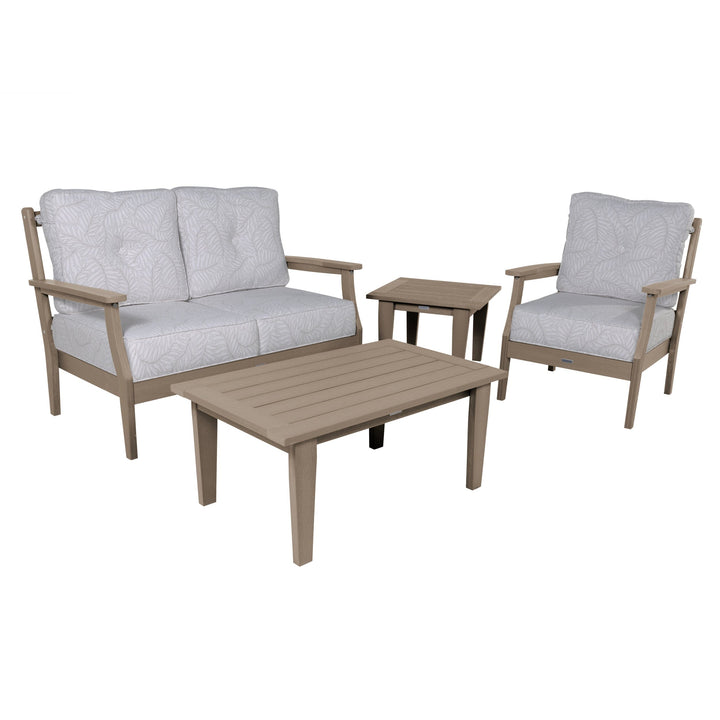 Lehigh Deep Seating 4 Piece Loveseat and Chair Set Deep Seating Highwood USA Lively Parchment Woodland Brown