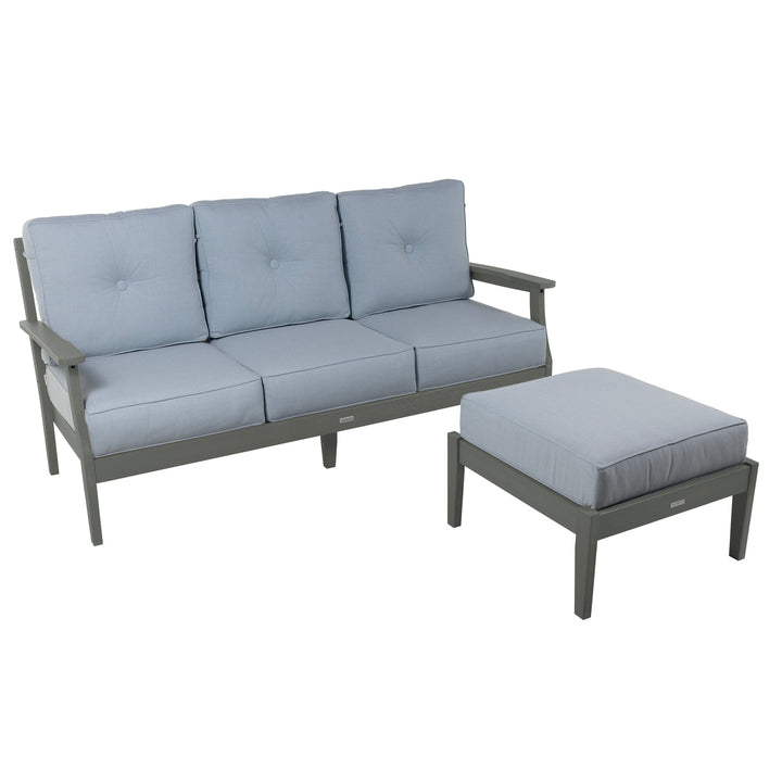 Lehigh Deep Seating 2 Piece Couch and Ottoman Set Deep Seating Highwood USA Bliss Dew Coastal Teak