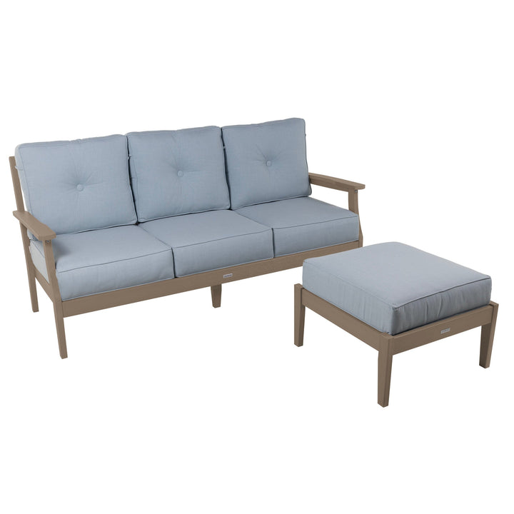 Lehigh Deep Seating 2 Piece Couch and Ottoman Set Deep Seating Highwood USA Bliss Dew Woodland Brown