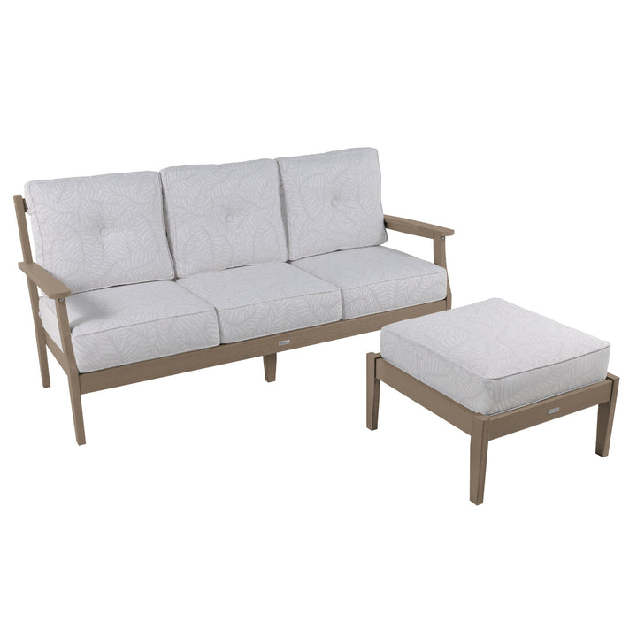 Lehigh Deep Seating 2 Piece Couch and Ottoman Set Deep Seating Highwood USA Lively Parchment Woodland Brown