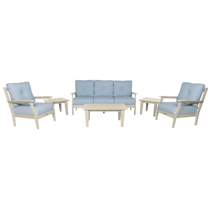 Lehigh Deep Seating 6 Piece Conversation Set Deep Seating Highwood USA Bliss Dew Whitewash