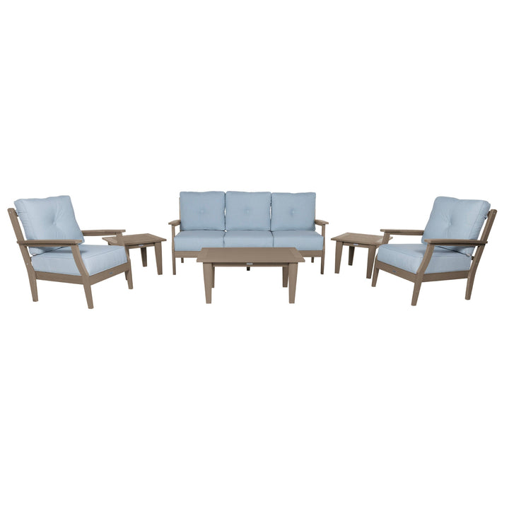 Lehigh Deep Seating 6 Piece Conversation Set Deep Seating Highwood USA Bliss Dew Woodland Brown