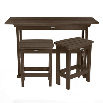 Lehigh 3pc Counter Height Balcony Set Dining Highwood USA Weathered Acorn