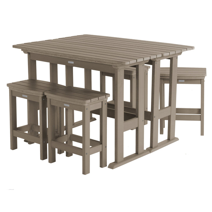 Lehigh 6pc Counter Height Balcony Set Dining Highwood USA Woodland Brown