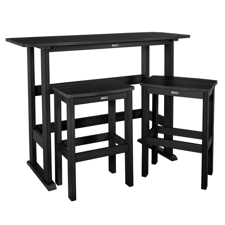 Lehigh 3pc Bar Height Balcony Set Dining Highwood USA Black