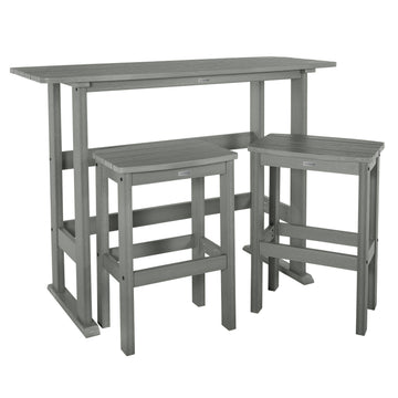 Lehigh 3pc Bar Height Balcony Set Dining Highwood USA Coastal Teak