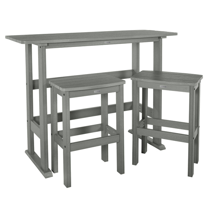 Lehigh 3pc Bar Height Balcony Set Dining Highwood USA Coastal Teak