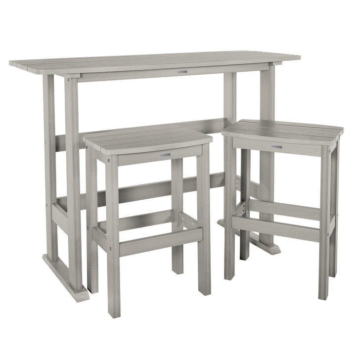 Lehigh 3pc Bar Height Balcony Set Dining Highwood USA Harbor Gray