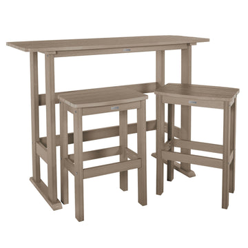 Lehigh 3pc Bar Height Balcony Set Dining Highwood USA Woodland Brown