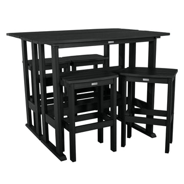 Lehigh 6pc Bar Height Balcony Set Dining Highwood USA Black