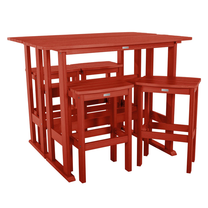 Lehigh 6pc Bar Height Balcony Set Dining Highwood USA Rustic Red