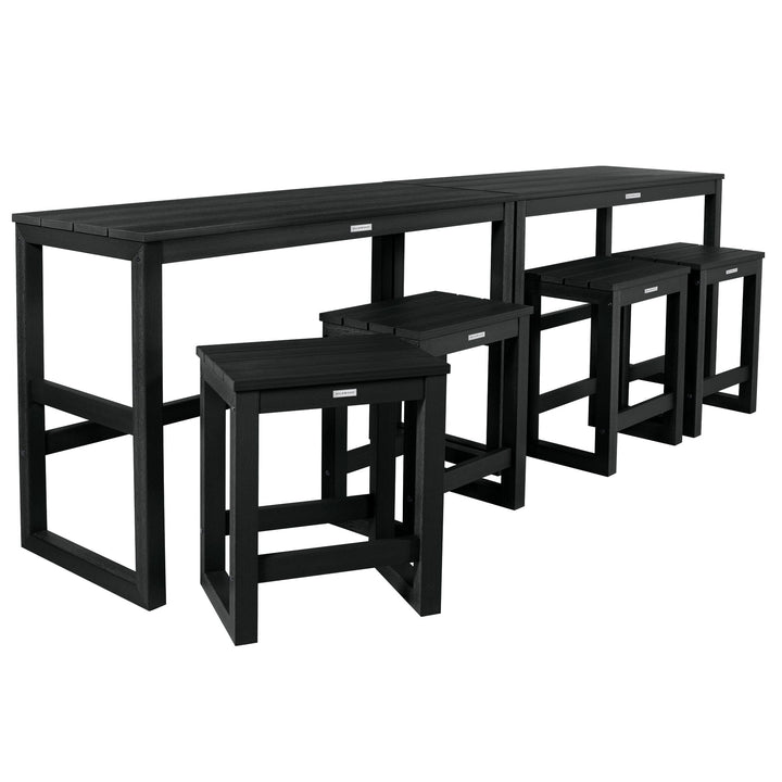 Monroe Modern Counter Height Balcony 6 Piece Set Dining Highwood USA Black
