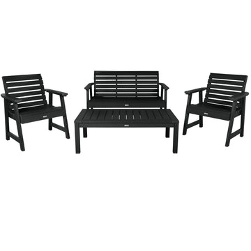 Weatherly Garden Conversation Set Kitted Sets Highwood USA Black