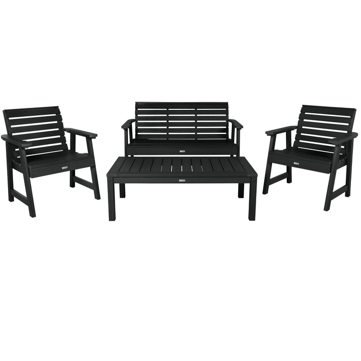 Weatherly Garden Conversation Set Kitted Sets Highwood USA Black
