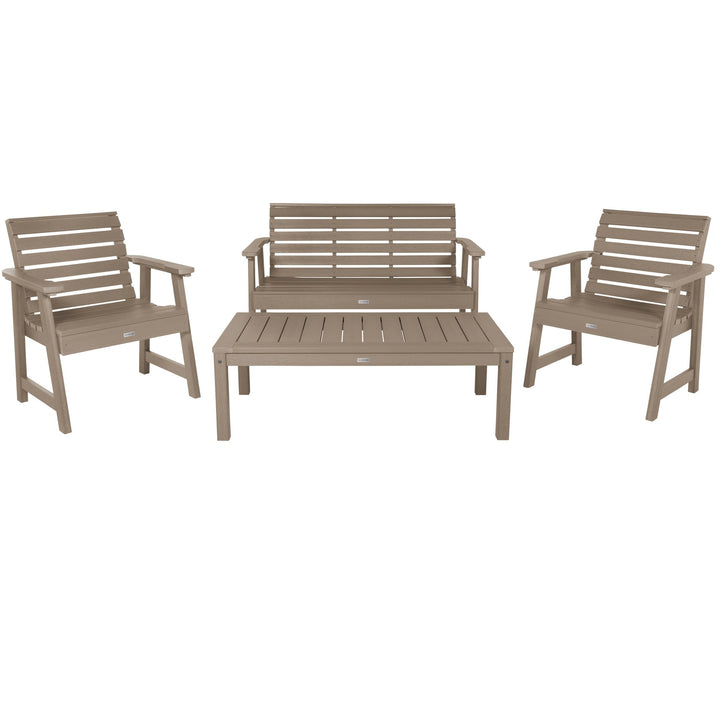 Weatherly Garden Conversation Set Kitted Sets Highwood USA Woodland Brown