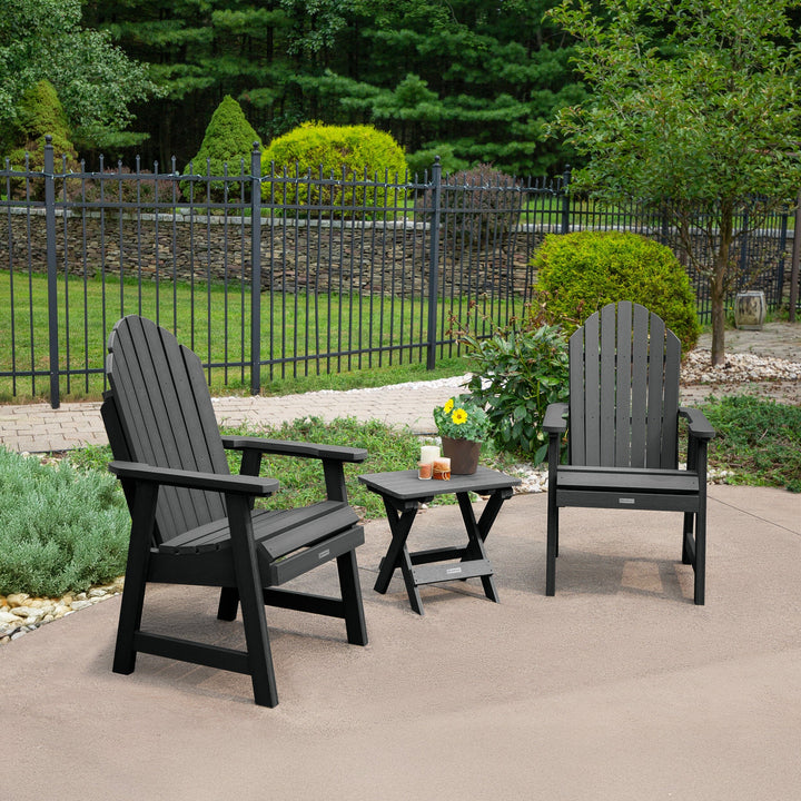 2 Hamilton Deck Chairs with Folding Side Table Kitted Sets Highwood USA