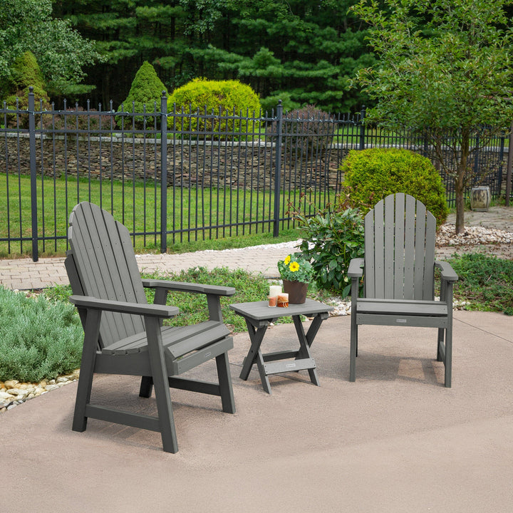 2 Hamilton Deck Chairs with Folding Side Table Kitted Sets Highwood USA