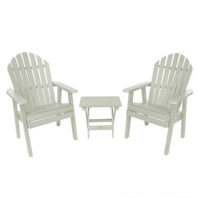 2 Hamilton Deck Chairs with Folding Side Table Kitted Sets Highwood USA Eucalyptus 